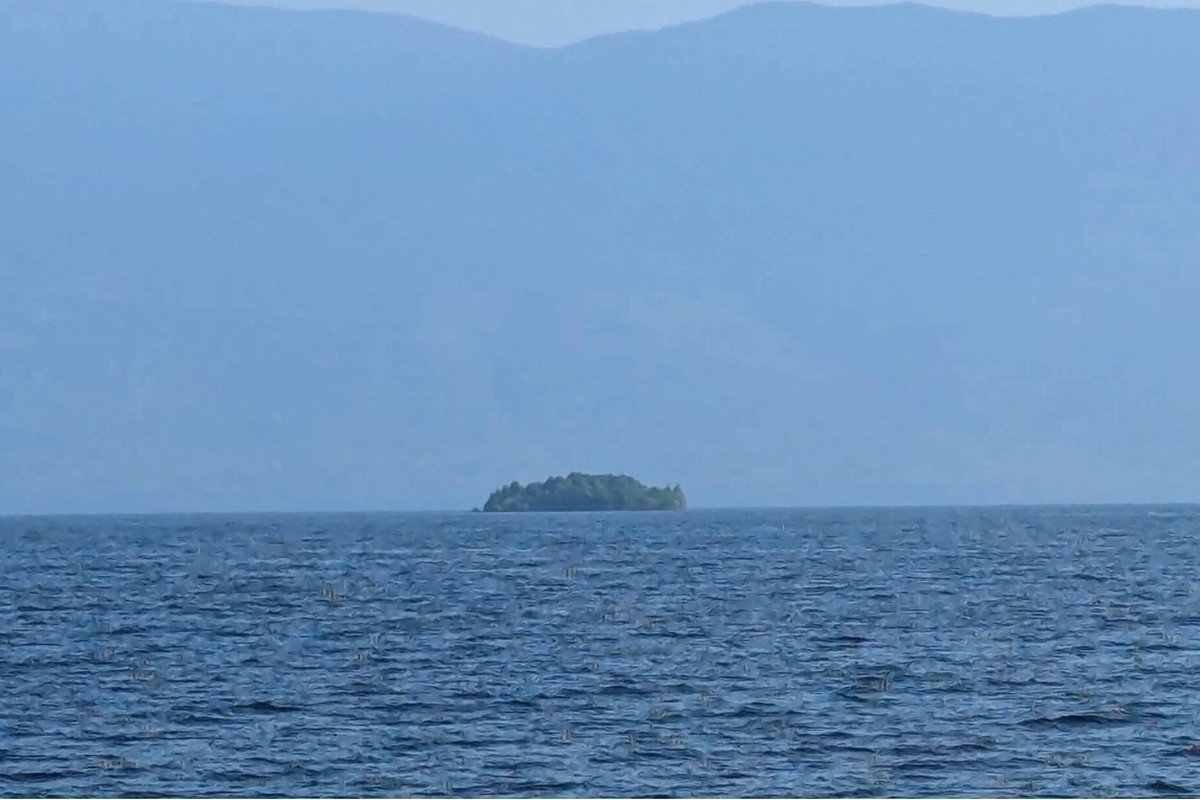 Ilha misteriosa coberta de árvores surge à deriva em lago no Canadá